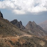 Atemberaubende Ausblicke bietet die Berglandschaft des Oman.