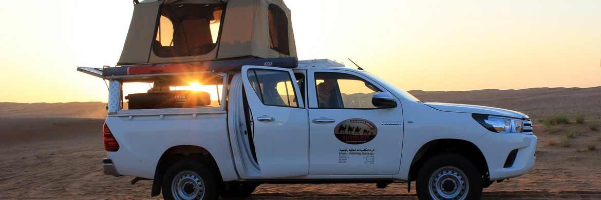 Dachzeltreise Oman, Sonnenuntergang in der Wüste